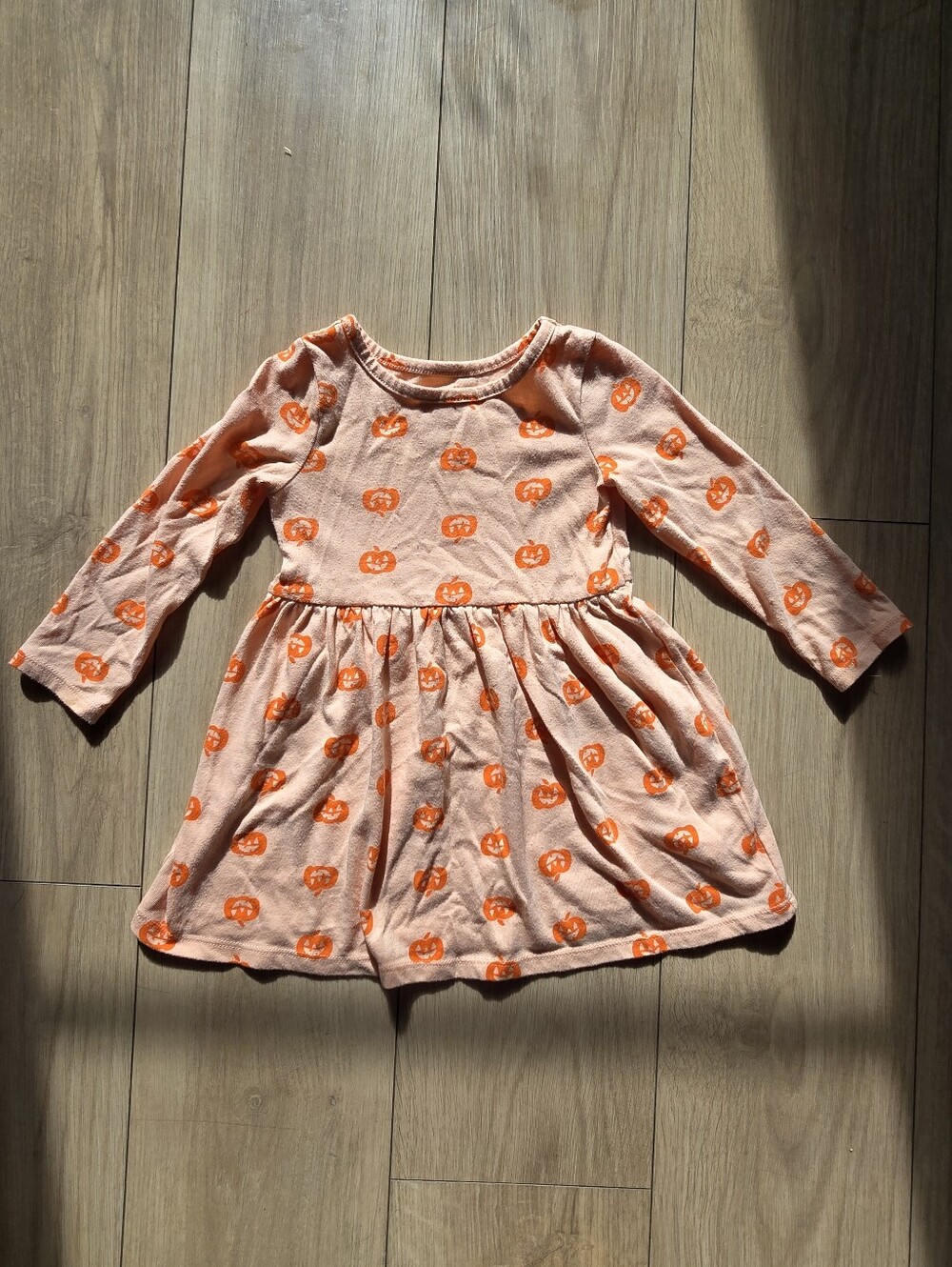 Cat & Jack Long-Sleeve Pumpkin Print Dress Size 2T